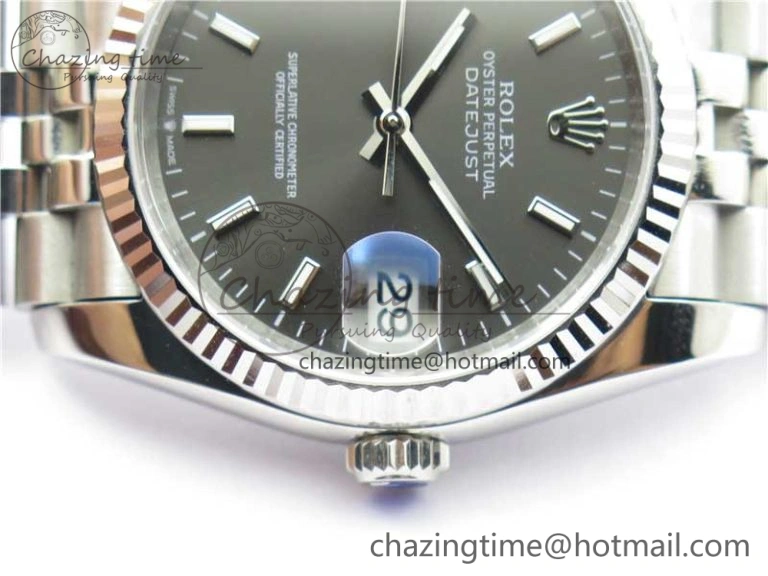 Datejust 36mm 116234 904L SS DJF 1:1 Best Edition Gray Dial Sticks Markers On SS Jubilee Bracelet A2824