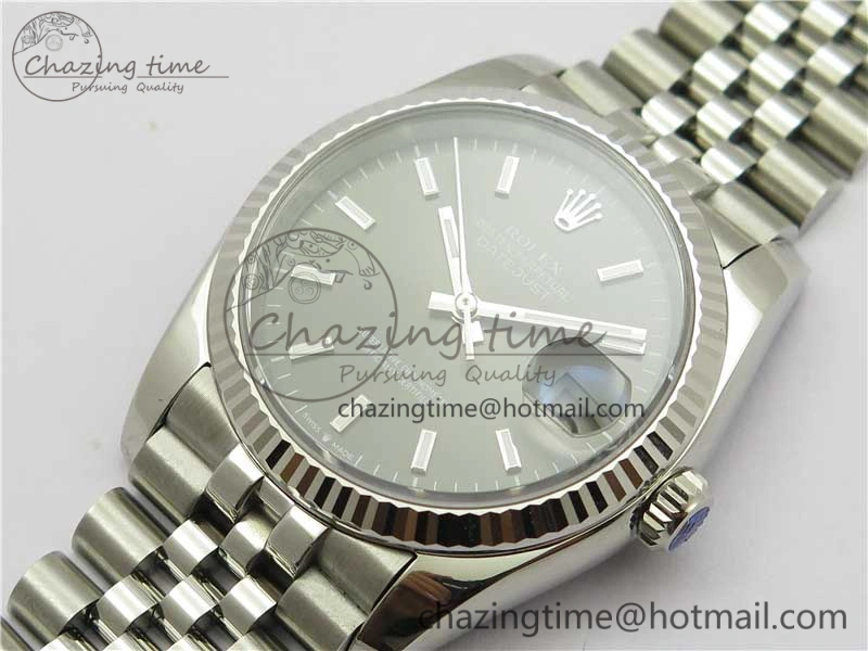 Datejust 36mm 116234 904L SS DJF 1:1 Best Edition Gray Dial Sticks Markers On SS Jubilee Bracelet A2824