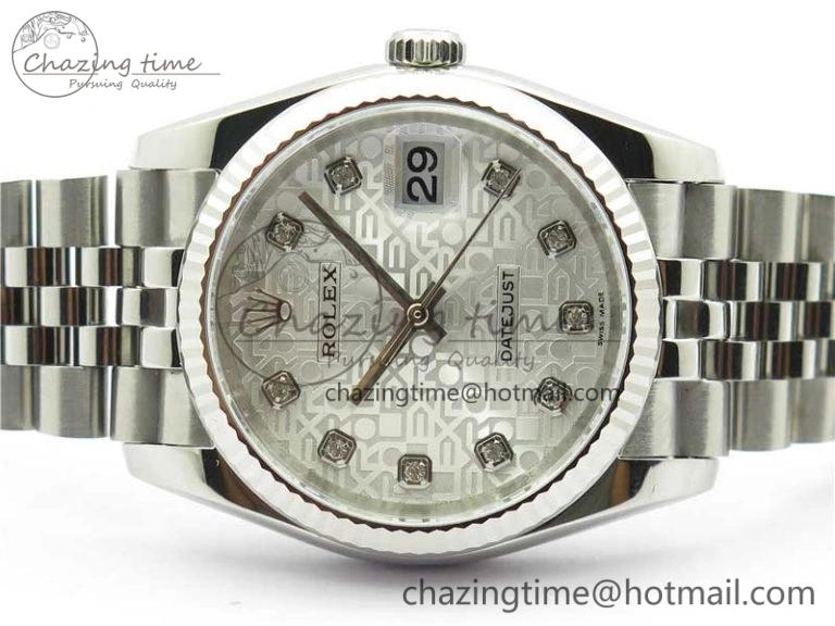 Datejust 36mm 116234 904L SS DJF 1:1 Best Edition Silver Dial Diam Markers On SS Jubilee Bracelet A2824