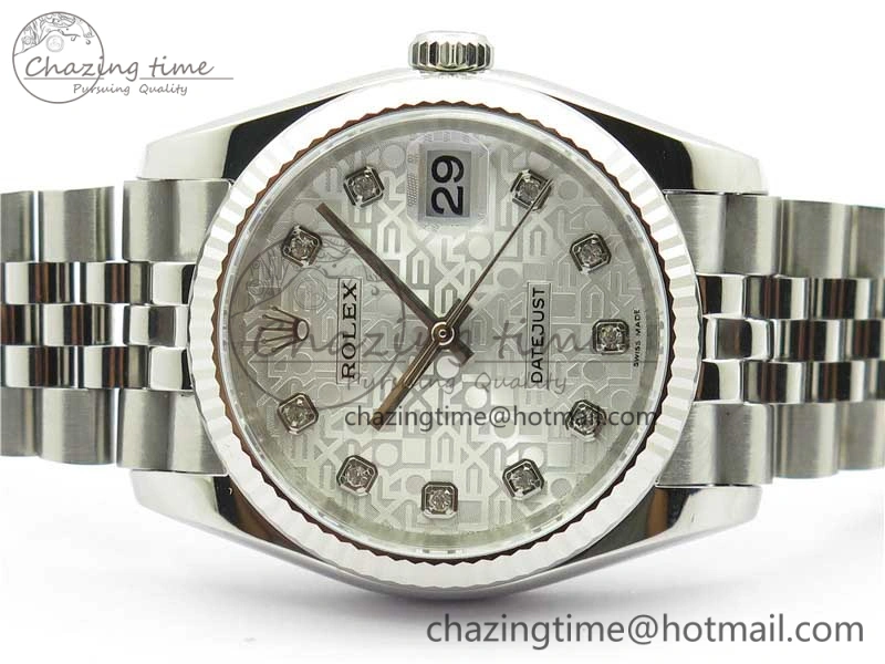 Datejust 36mm 116234 904L SS DJF 1:1 Best Edition Silver Dial Diam Markers On SS Jubilee Bracelet A2824
