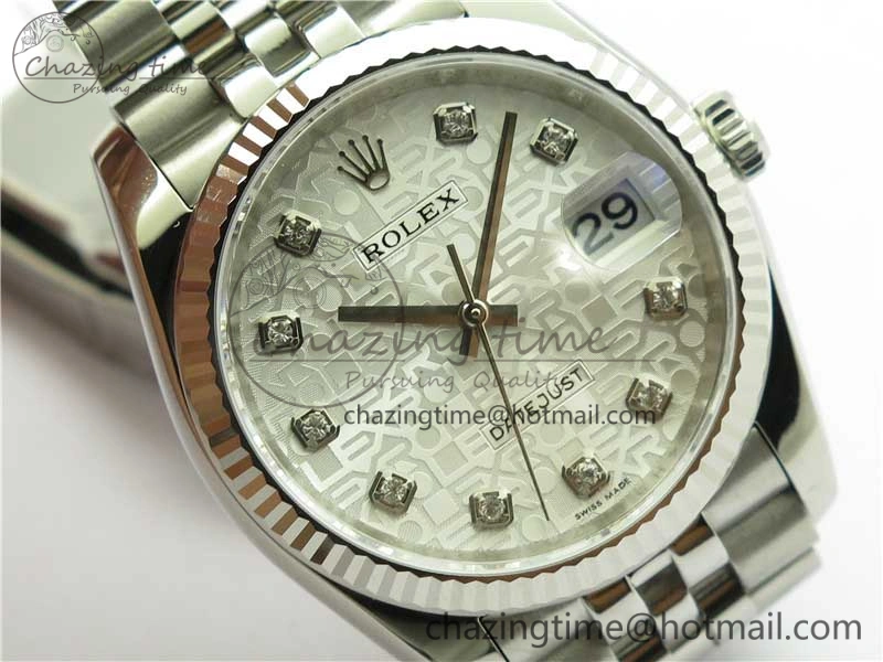 Datejust 36mm 116234 904L SS DJF 1:1 Best Edition Silver Dial Diam Markers On SS Jubilee Bracelet A2824