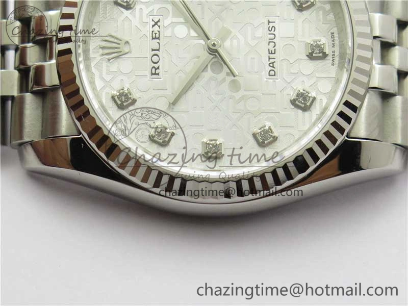 Datejust 36mm 116234 904L SS DJF 1:1 Best Edition Silver Dial Diam Markers On SS Jubilee Bracelet A2824