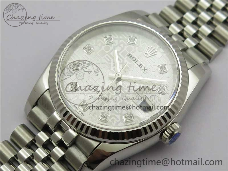 Datejust 36mm 116234 904L SS DJF 1:1 Best Edition Silver Dial Diam Markers On SS Jubilee Bracelet A2824