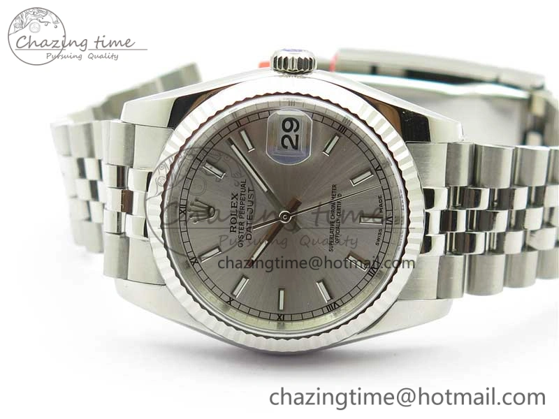 Datejust 36mm 116234 904L SS DJF 1:1 Best Edition Silver Dial Sticks Markers On SS Jubilee Bracelet A2824