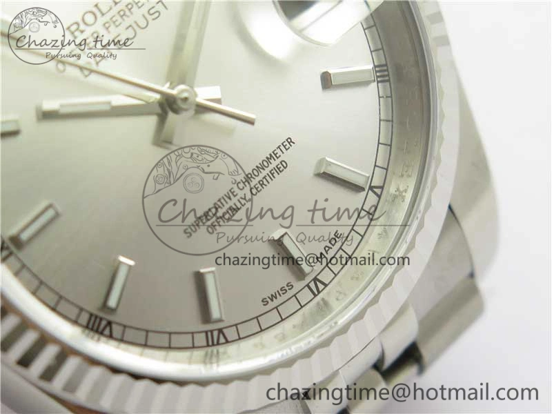 Datejust 36mm 116234 904L SS DJF 1:1 Best Edition Silver Dial Sticks Markers On SS Jubilee Bracelet A2824