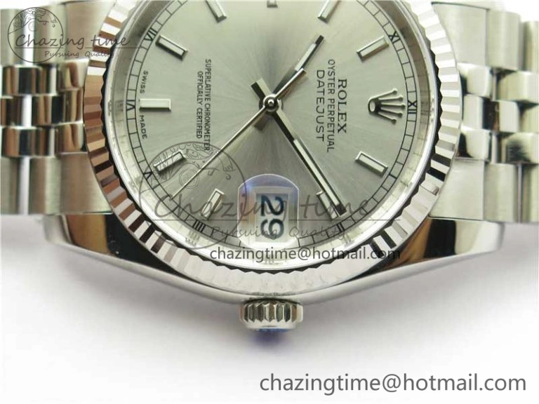 Datejust 36mm 116234 904L SS DJF 1:1 Best Edition Silver Dial Sticks Markers On SS Jubilee Bracelet A2824