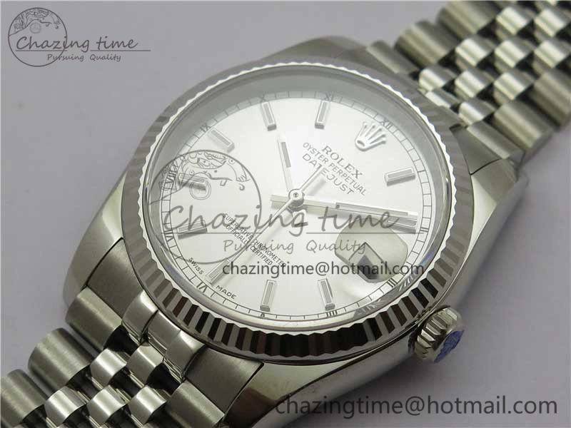 Datejust 36mm 116234 904L SS DJF 1:1 Best Edition Silver Dial Sticks Markers On SS Jubilee Bracelet A2824