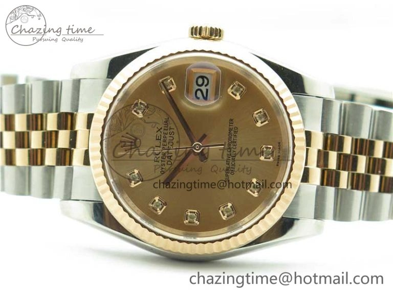 Datejust 36mm 116234 904L SS RG DJF 1:1 Best Edition RG Dial Diam Markers On SS RG Jubilee Bracelet A2824