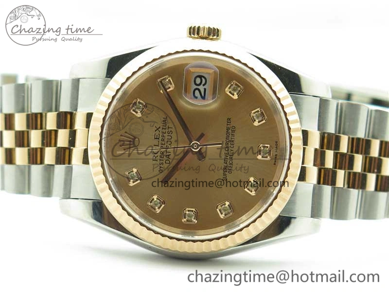Datejust 36mm 116234 904L SS RG DJF 1:1 Best Edition RG Dial Diam Markers On SS RG Jubilee Bracelet A2824