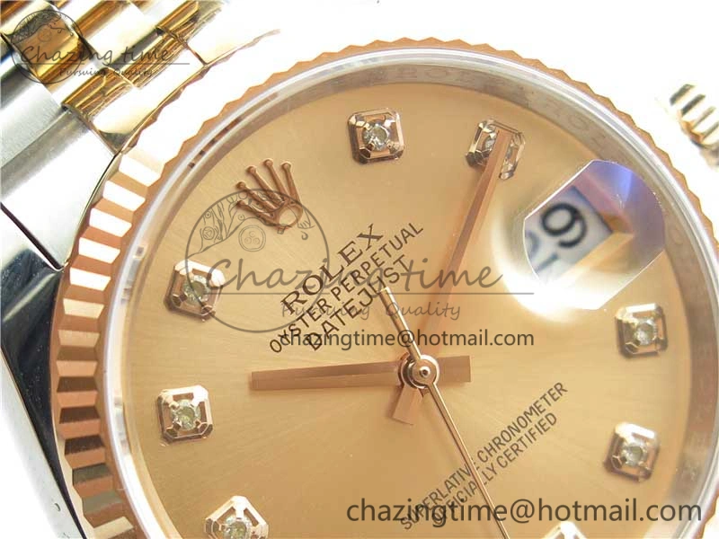 Datejust 36mm 116234 904L SS RG DJF 1:1 Best Edition RG Dial Diam Markers On SS RG Jubilee Bracelet A2824