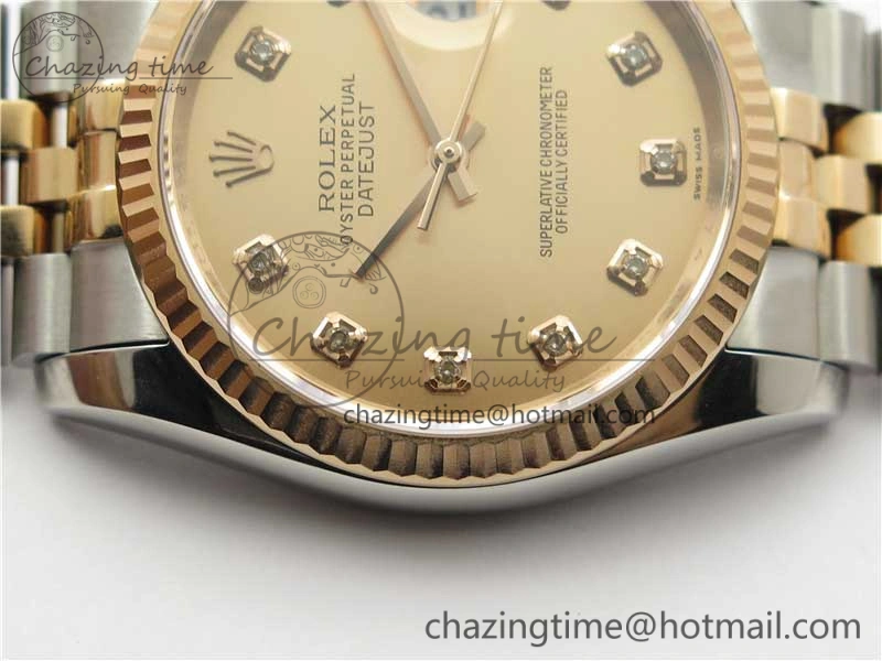 Datejust 36mm 116234 904L SS RG DJF 1:1 Best Edition RG Dial Diam Markers On SS RG Jubilee Bracelet A2824