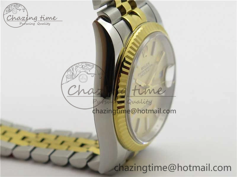 Datejust 36mm 116234 904L SS YG DJF 1:1 Best Edition Yellow Dial Stick Markers On SS YG Jubilee Bracelet A2824