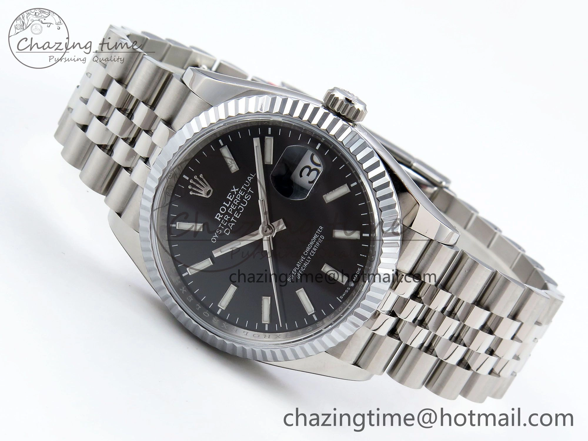 Datejust 36mm 126234 904L Steel HGF 1:1 Best Edition Black Dial on SS Bracelet VR3235