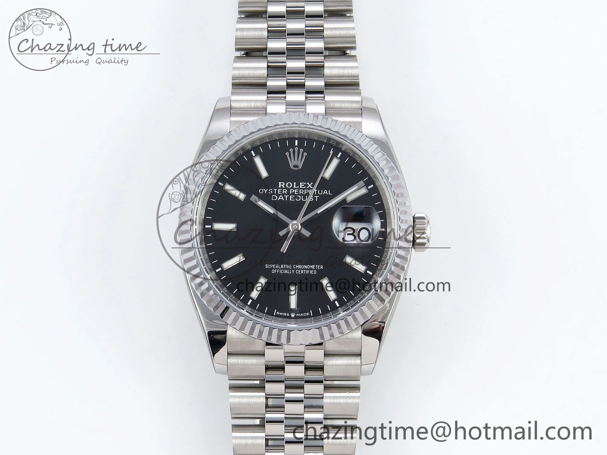 Datejust 36mm 126234 904L Steel HGF 1:1 Best Edition Black Dial on SS Bracelet VR3235