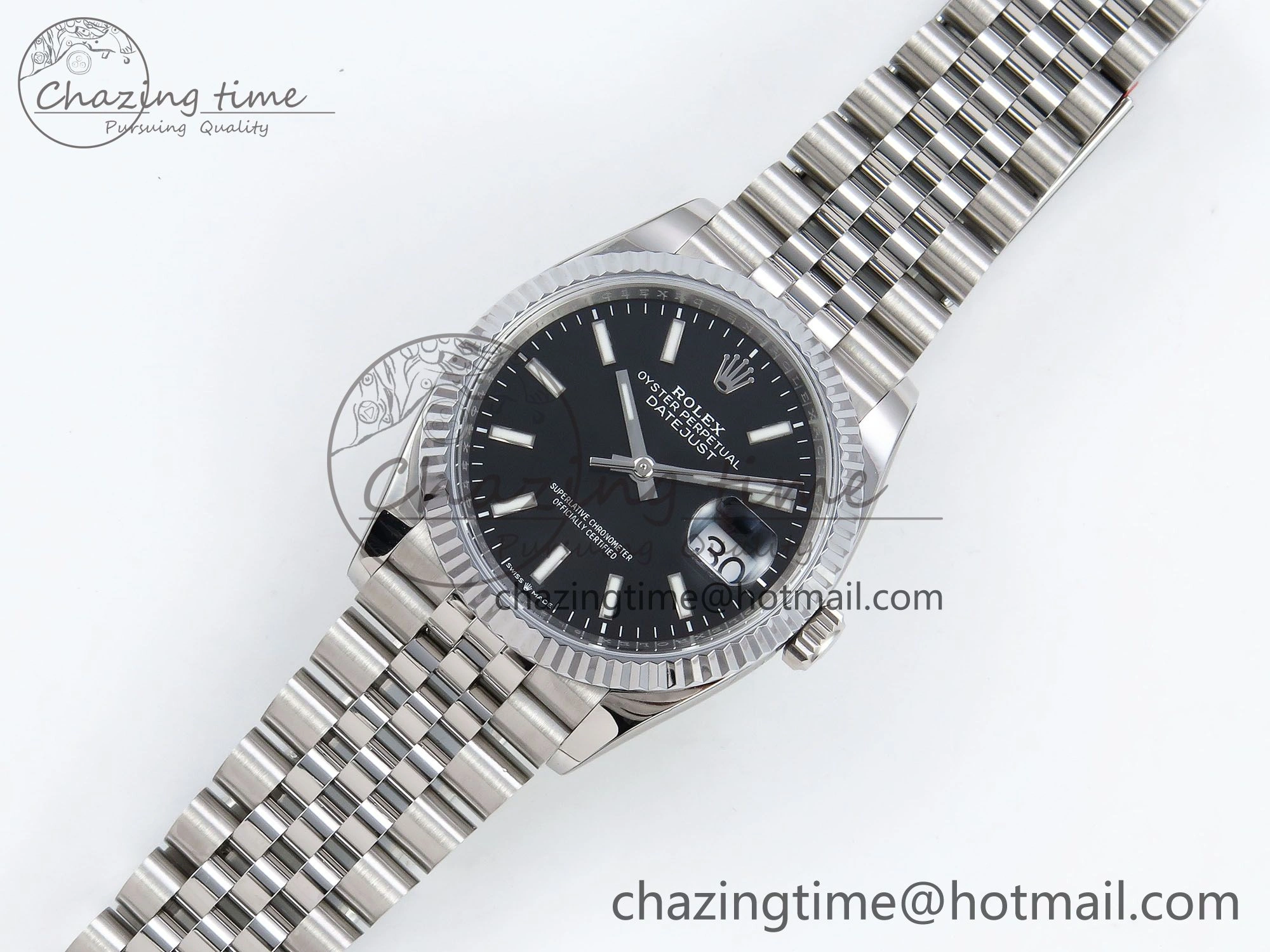 Datejust 36mm 126234 904L Steel HGF 1:1 Best Edition Black Dial on SS Bracelet VR3235