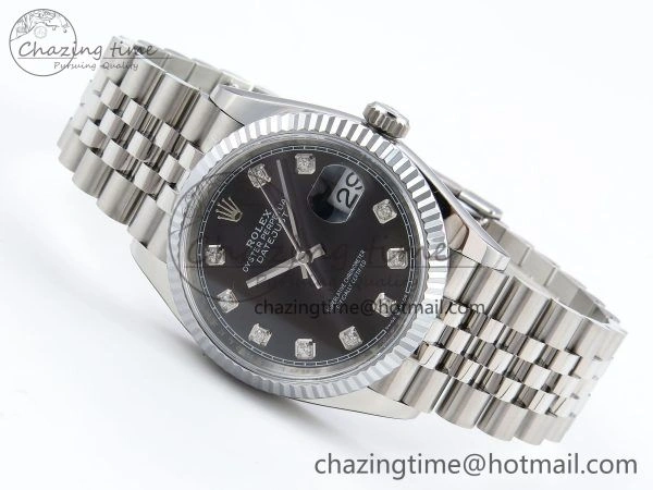 Datejust 36mm 126234 904L Steel HGF 1:1 Best Edition Black Diamonds Dial on SS Bracelet VR3235