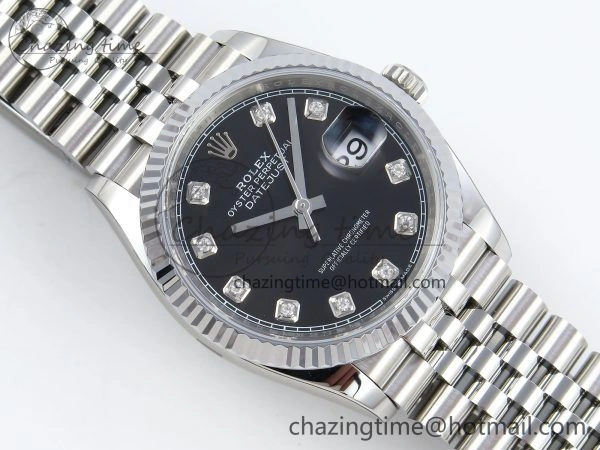 Datejust 36mm 126234 904L Steel HGF 1:1 Best Edition Black Diamonds Dial on SS Bracelet VR3235