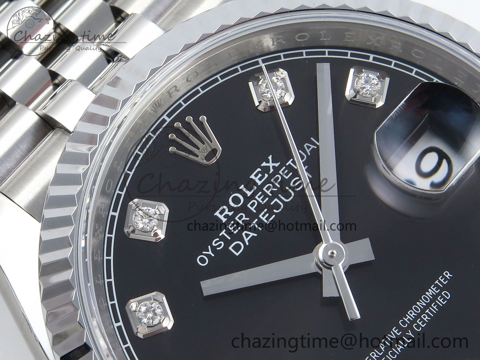 Datejust 36mm 126234 904L Steel HGF 1:1 Best Edition Black Diamonds Dial on SS Bracelet VR3235