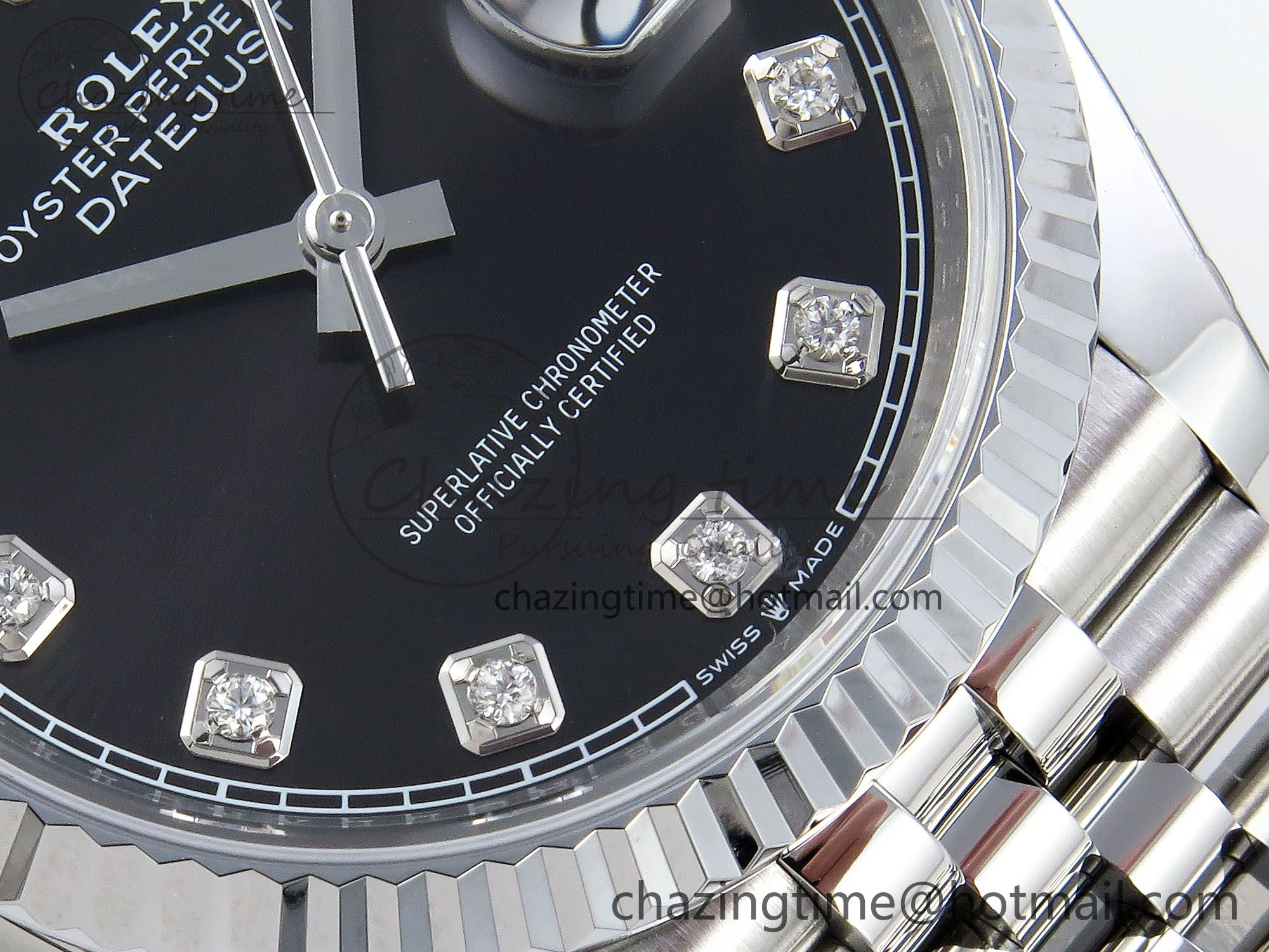 Datejust 36mm 126234 904L Steel HGF 1:1 Best Edition Black Diamonds Dial on SS Bracelet VR3235