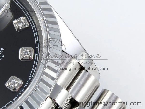 Datejust 36mm 126234 904L Steel HGF 1:1 Best Edition Black Diamonds Dial on SS Bracelet VR3235