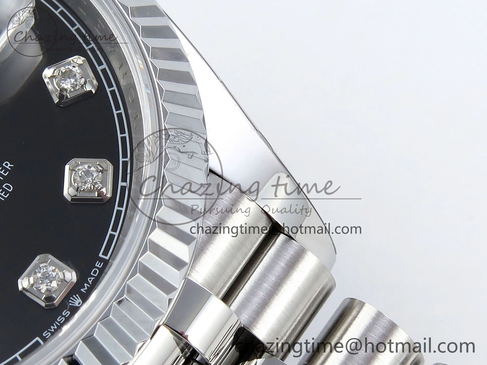 Datejust 36mm 126234 904L Steel HGF 1:1 Best Edition Black Diamonds Dial on SS Bracelet VR3235