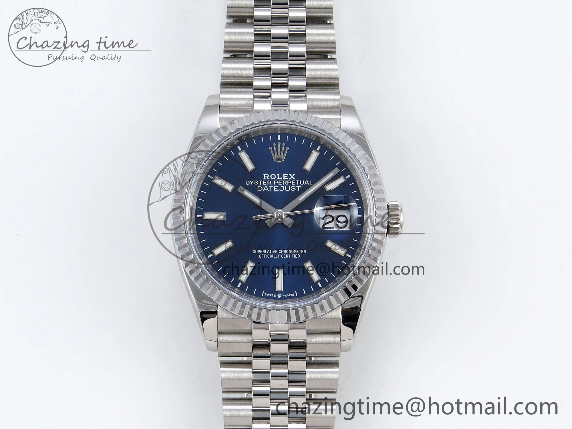 Datejust 36mm 126234 904L Steel HGF 1:1 Best Edition Blue Dial on SS Bracelet VR3235