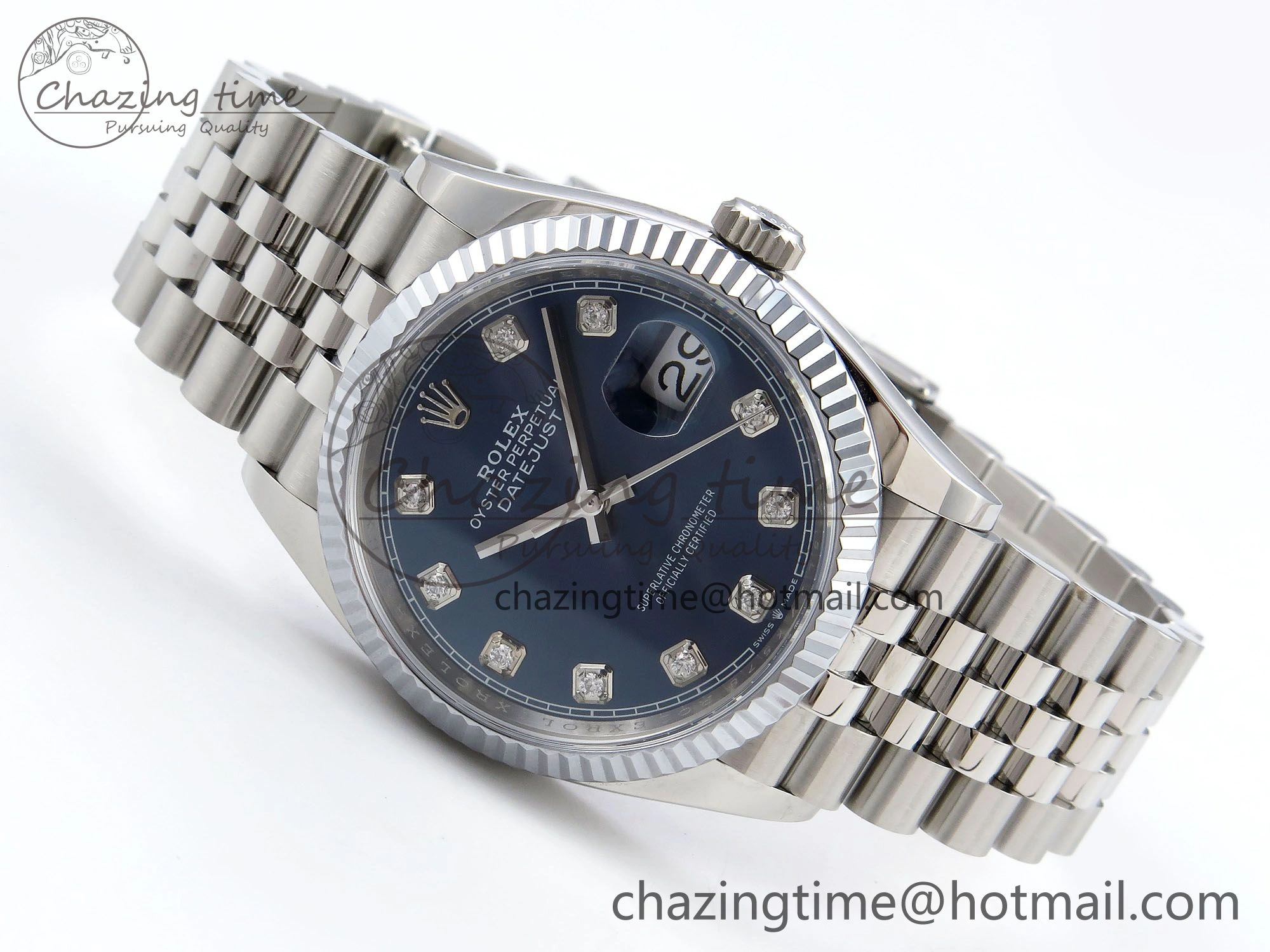 Datejust 36mm 126234 904L Steel HGF 1:1 Best Edition Blue Diamonds Dial on SS Bracelet VR3235