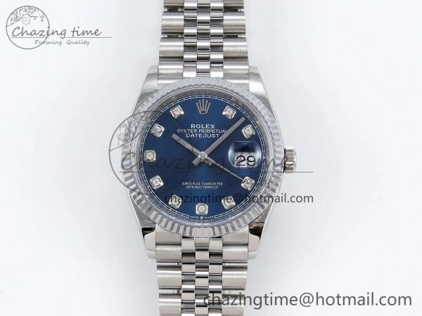 Datejust 36mm 126234 904L Steel HGF 1:1 Best Edition Blue Diamonds Dial on SS Bracelet VR3235