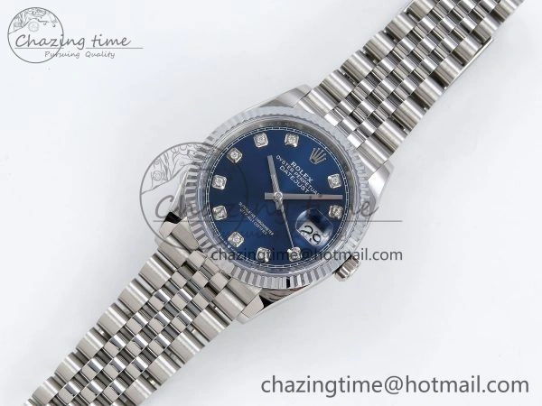 Datejust 36mm 126234 904L Steel HGF 1:1 Best Edition Blue Diamonds Dial on SS Bracelet VR3235