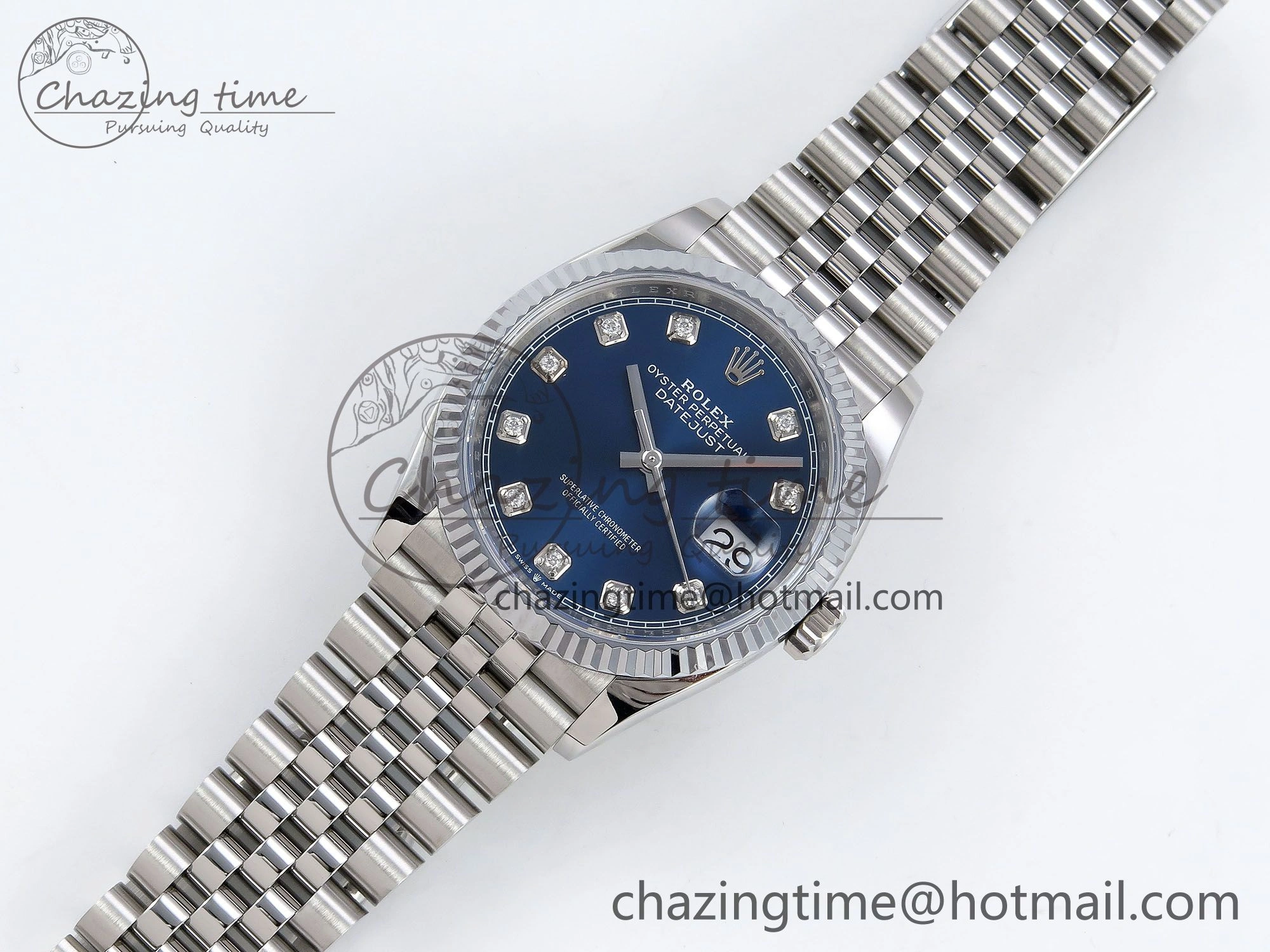 Datejust 36mm 126234 904L Steel HGF 1:1 Best Edition Blue Diamonds Dial on SS Bracelet VR3235