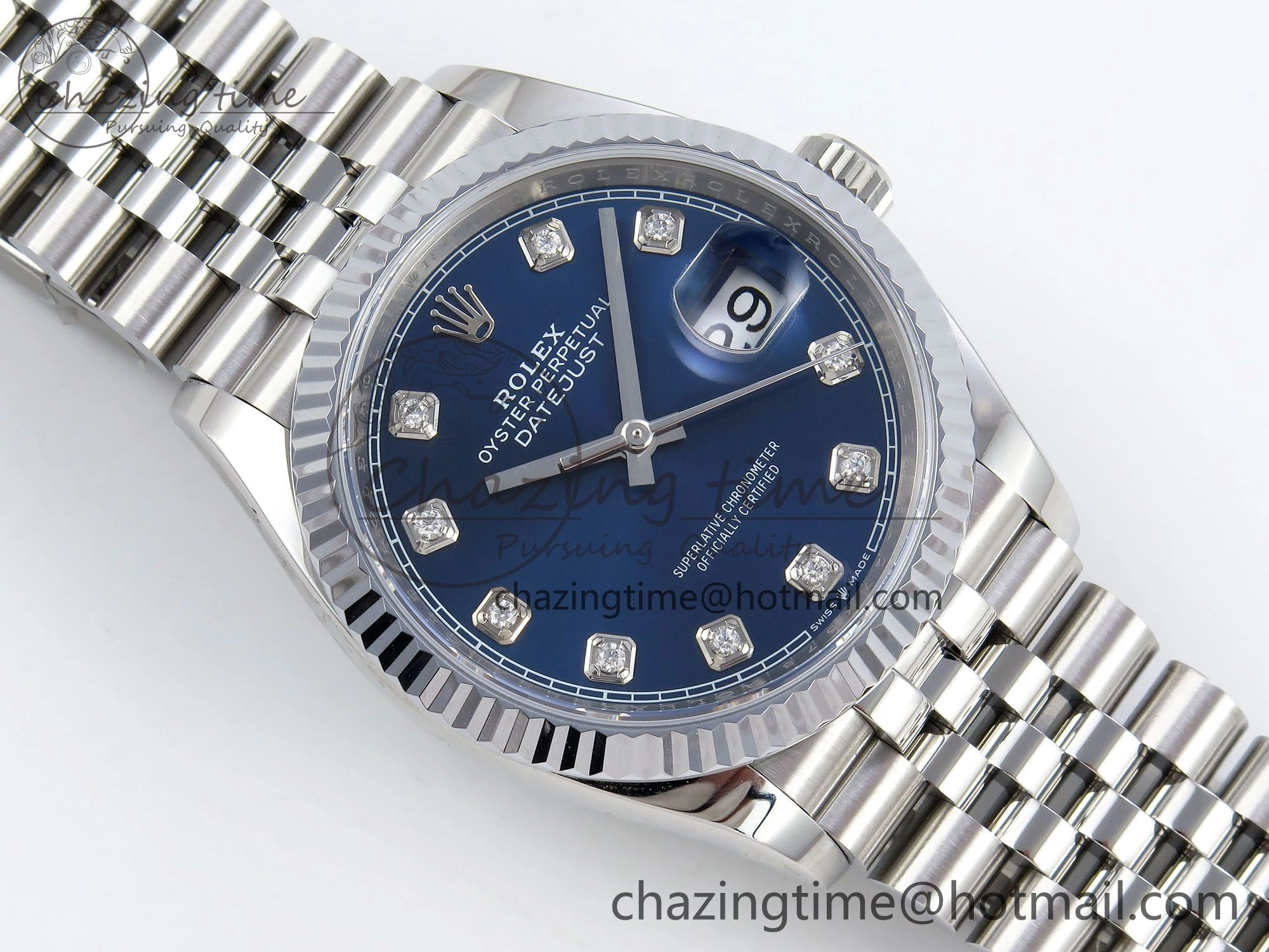 Datejust 36mm 126234 904L Steel HGF 1:1 Best Edition Blue Diamonds Dial on SS Bracelet VR3235