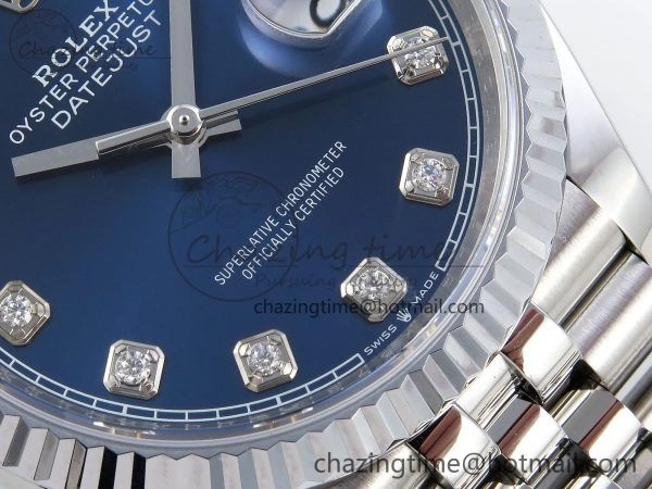 Datejust 36mm 126234 904L Steel HGF 1:1 Best Edition Blue Diamonds Dial on SS Bracelet VR3235