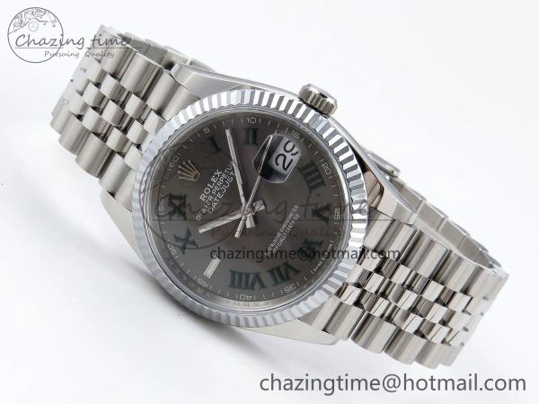 Datejust 36mm 126234 904L Steel HGF 1:1 Best Edition Gray Dial Green Roman on SS Bracelet VR3235