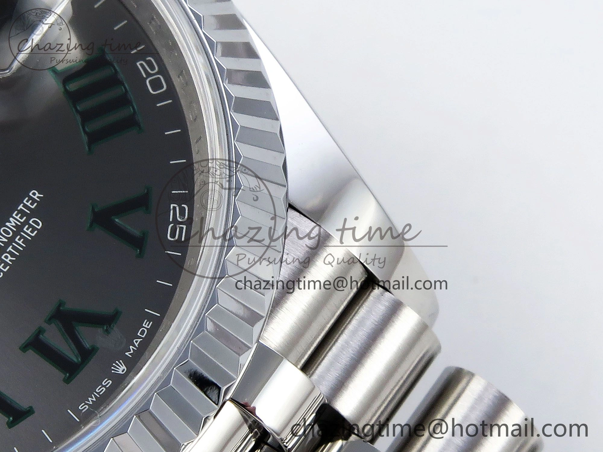 Datejust 36mm 126234 904L Steel HGF 1:1 Best Edition Gray Dial Green Roman on SS Bracelet VR3235