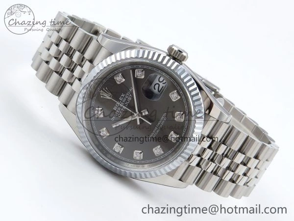 Datejust 36mm 126234 904L Steel HGF 1:1 Best Edition Gray Diamonds Dial on SS Bracelet VR3235