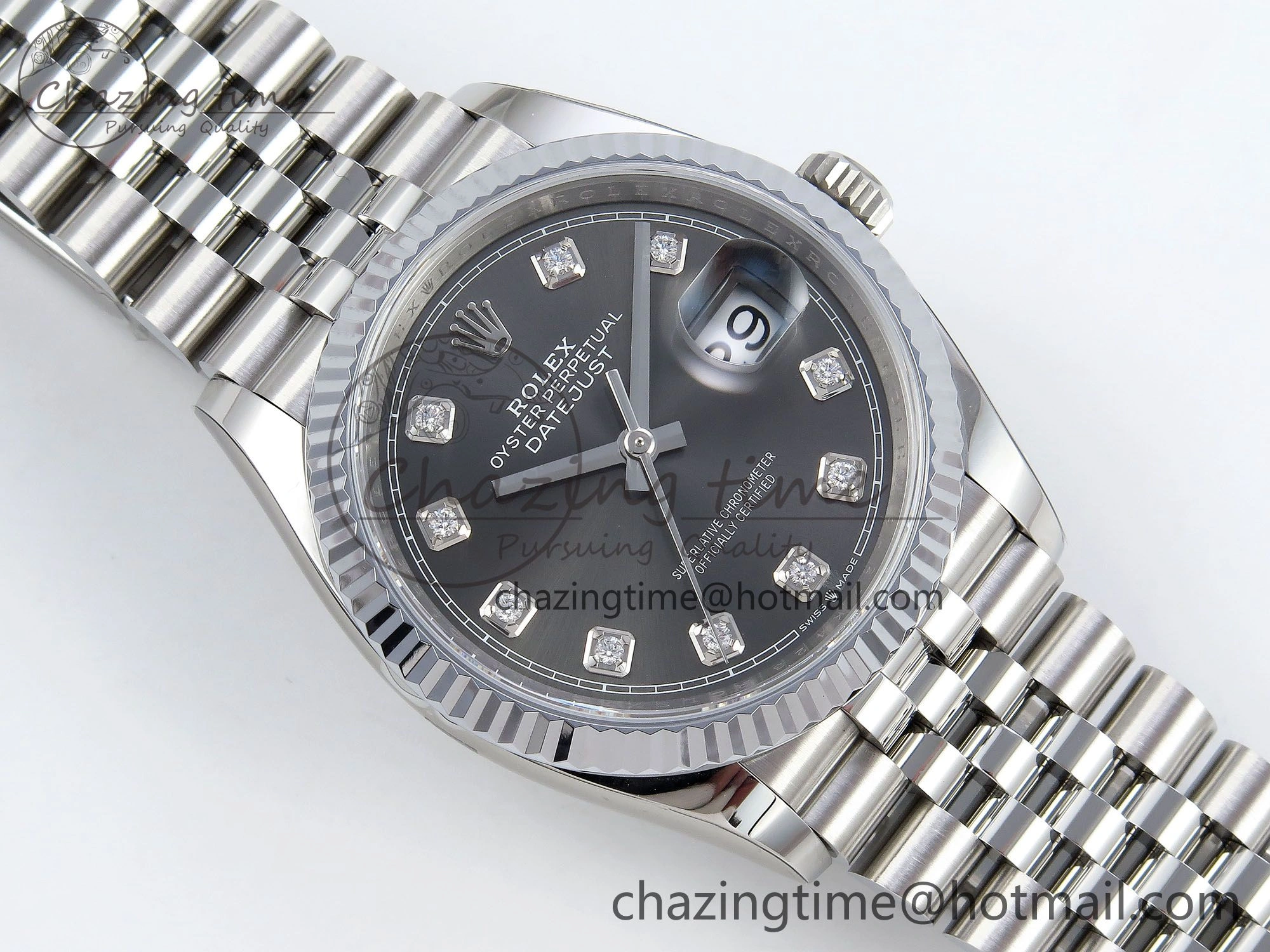 Datejust 36mm 126234 904L Steel HGF 1:1 Best Edition Gray Diamonds Dial on SS Bracelet VR3235