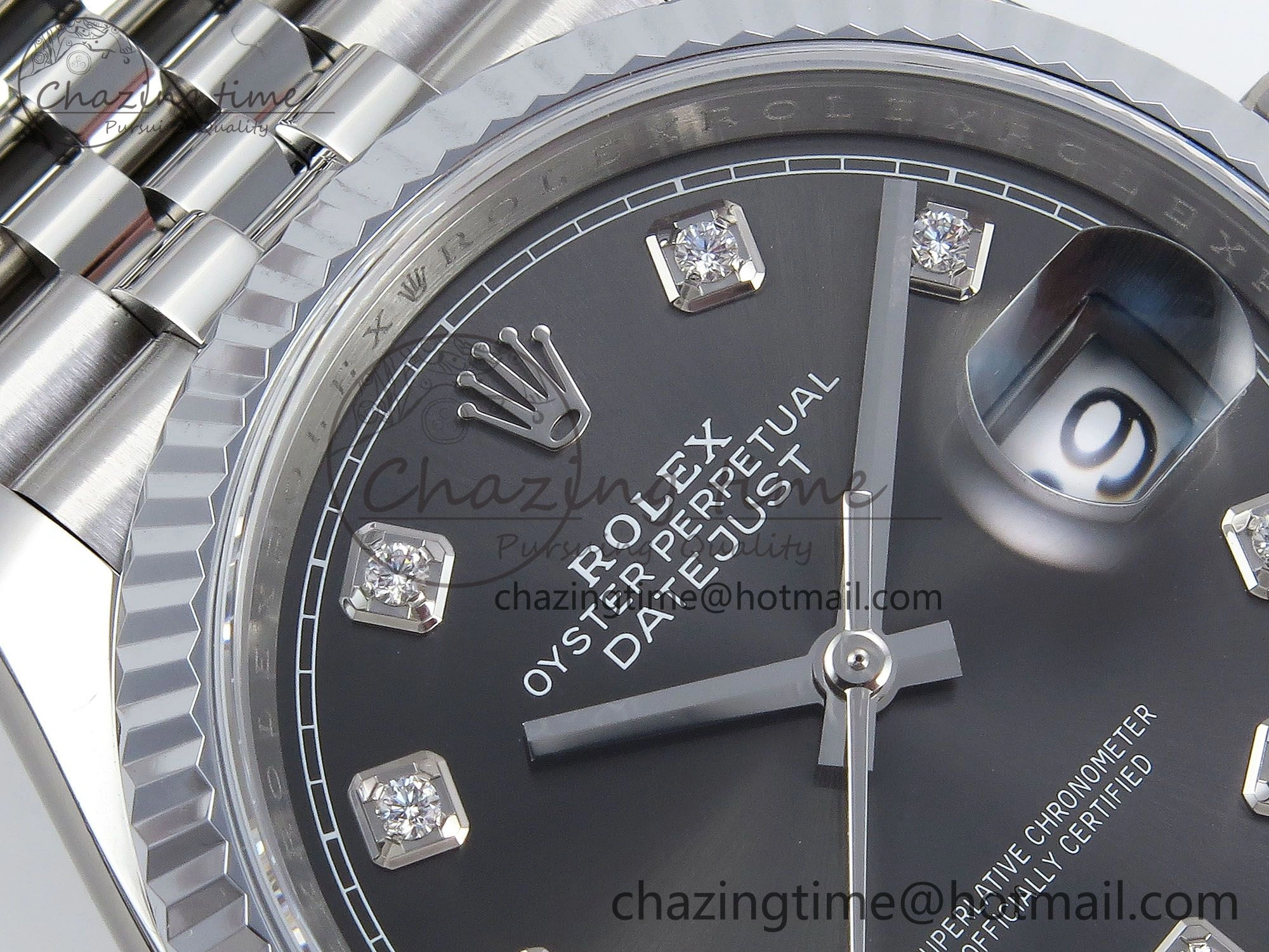 Datejust 36mm 126234 904L Steel HGF 1:1 Best Edition Gray Diamonds Dial on SS Bracelet VR3235