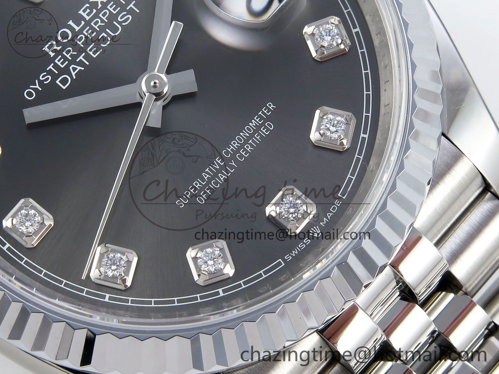 Datejust 36mm 126234 904L Steel HGF 1:1 Best Edition Gray Diamonds Dial on SS Bracelet VR3235