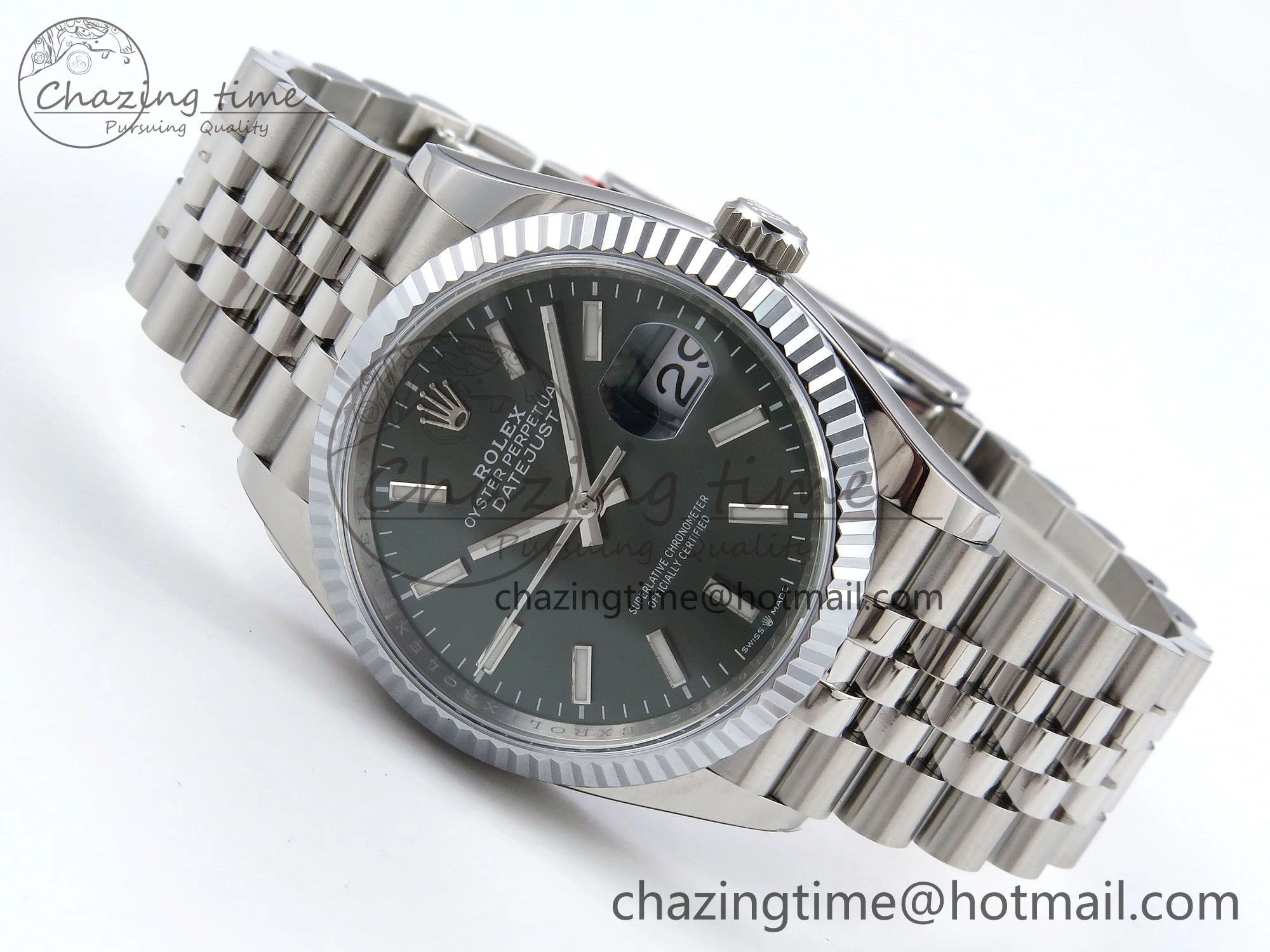 Datejust 36mm 126234 904L Steel HGF 1:1 Best Edition Green Dial on SS Bracelet VR3235