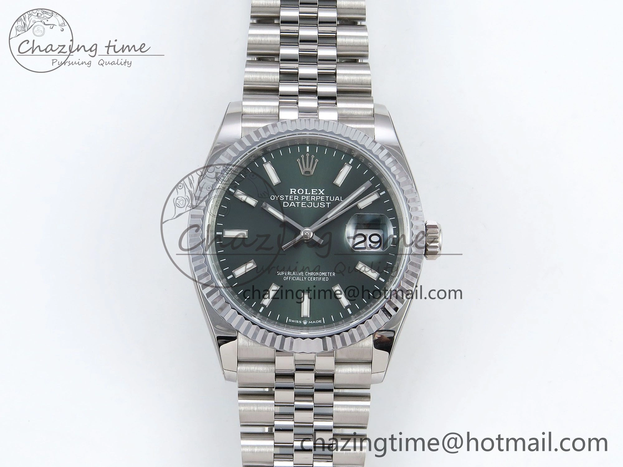 Datejust 36mm 126234 904L Steel HGF 1:1 Best Edition Green Dial on SS Bracelet VR3235