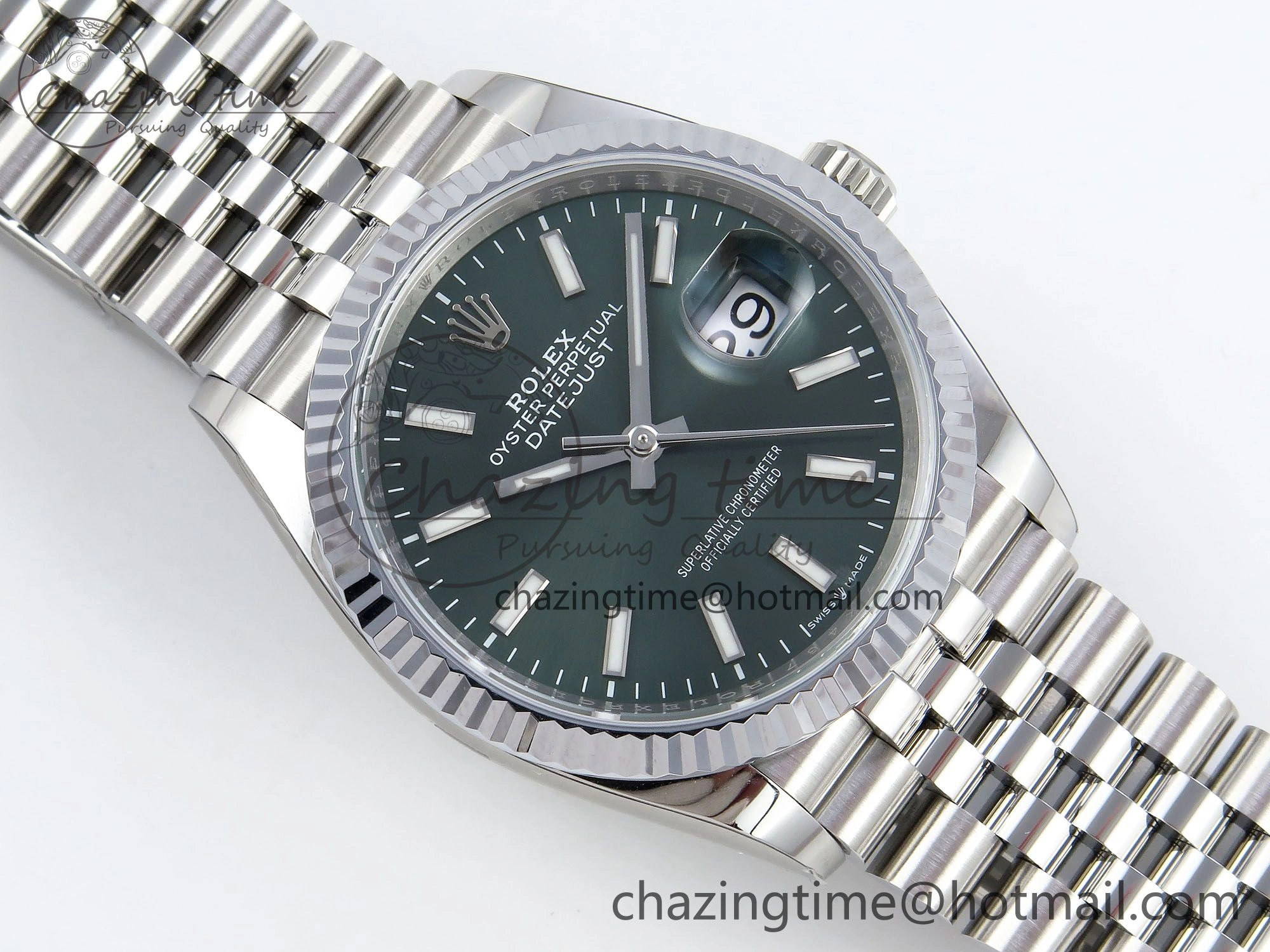 Datejust 36mm 126234 904L Steel HGF 1:1 Best Edition Green Dial on SS Bracelet VR3235