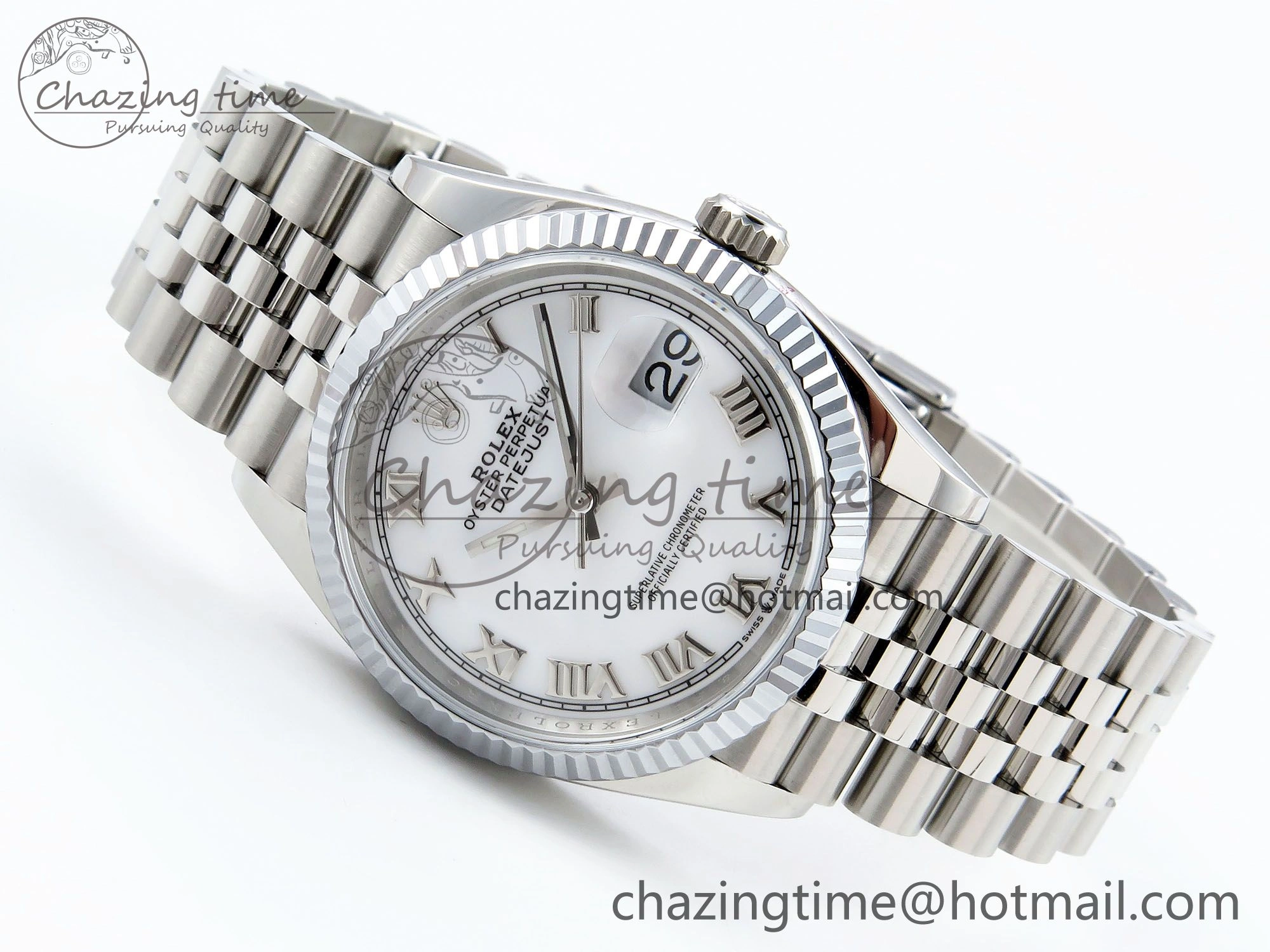 Datejust 36mm 126234 904L Steel HGF 1:1 Best Edition White Dial Roman Number Markers on SS Bracelet VR3235