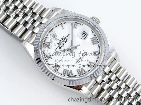 Datejust 36mm 126234 904L Steel HGF 1:1 Best Edition White Dial Roman Number Markers on SS Bracelet VR3235