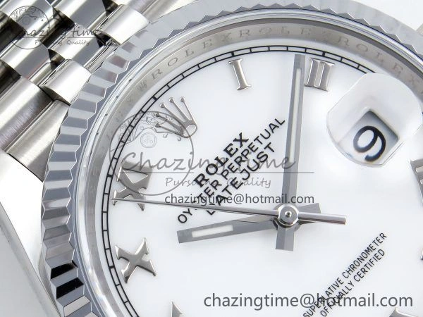 Datejust 36mm 126234 904L Steel HGF 1:1 Best Edition White Dial Roman Number Markers on SS Bracelet VR3235