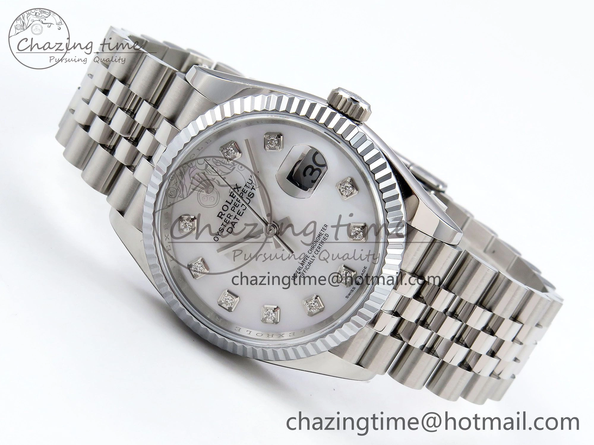 Datejust 36mm 126234 904L Steel HGF 1:1 Best Edition White Mop Dial on SS Bracelet VR3235