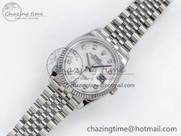 Datejust 36mm 126234 904L Steel HGF 1:1 Best Edition White Mop Dial on SS Bracelet VR3235