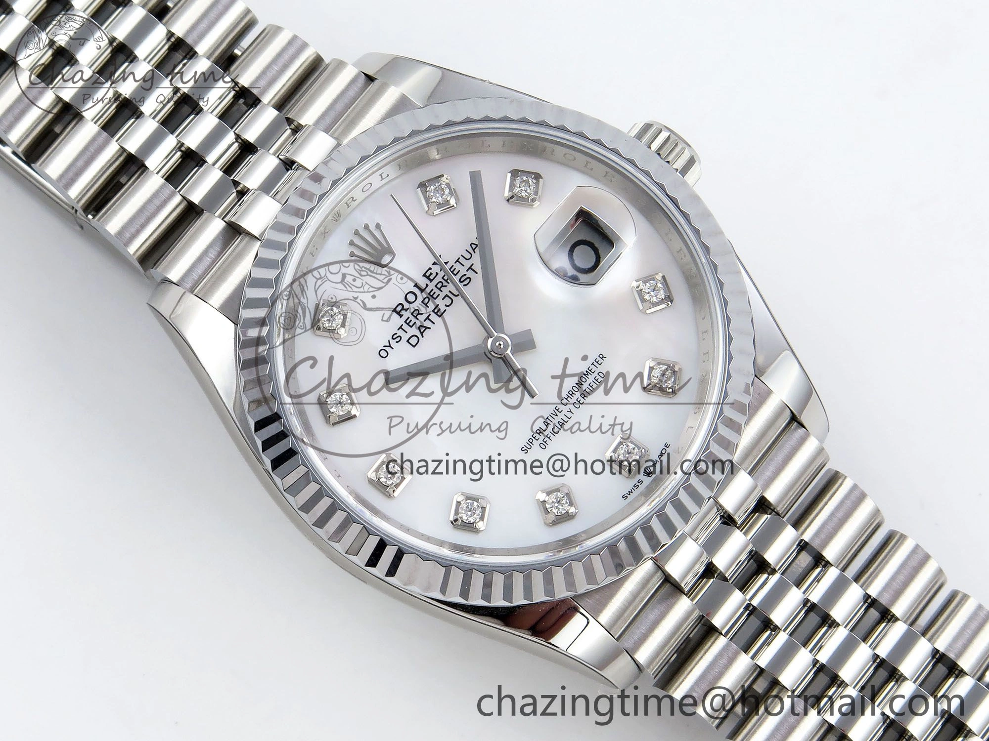 Datejust 36mm 126234 904L Steel HGF 1:1 Best Edition White Mop Dial on SS Bracelet VR3235