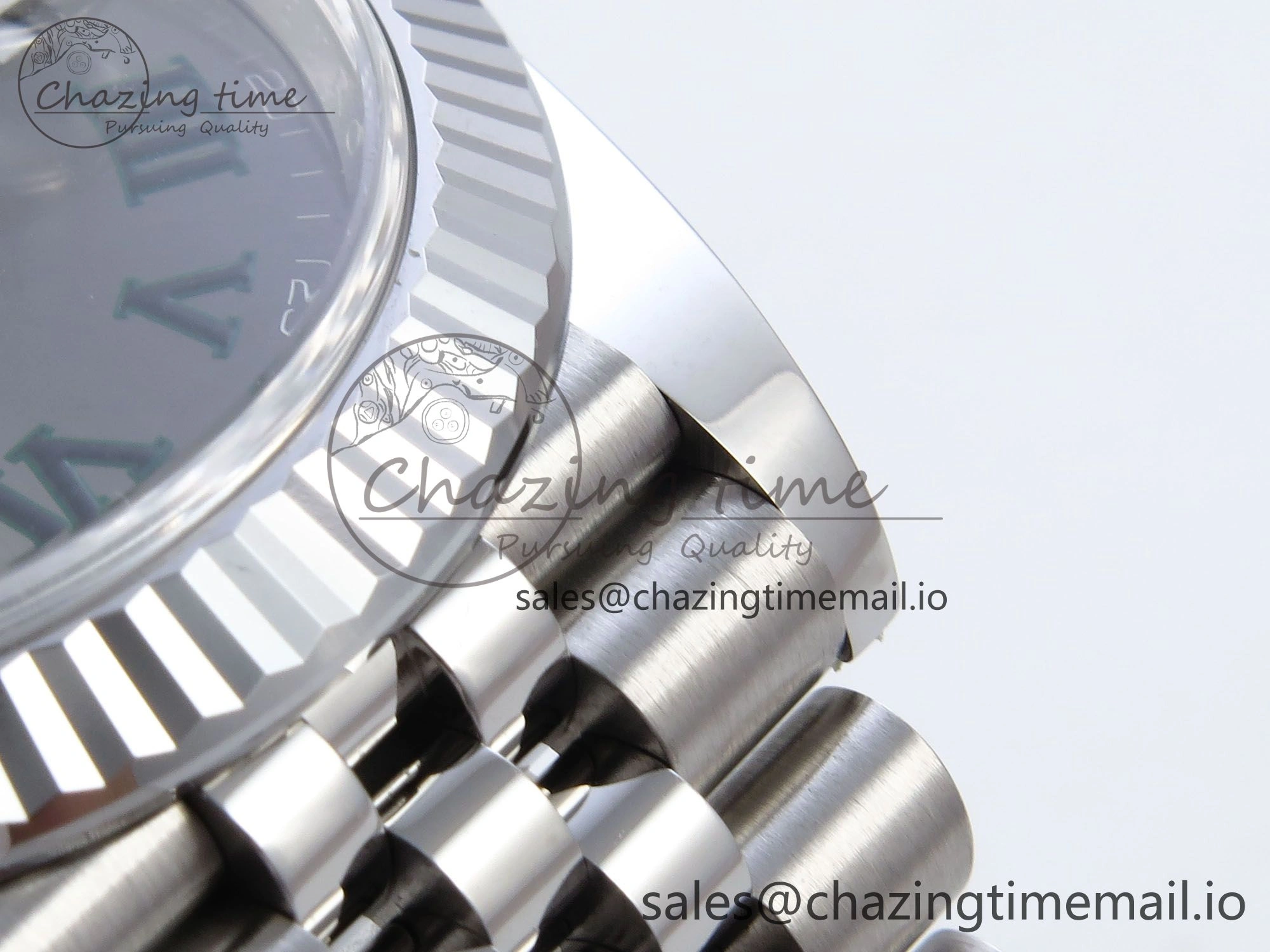 Datejust 41 SS Clean 1:1 Best Edition Gray Dial Green Roman Dial on SS Bracelet VR3235
