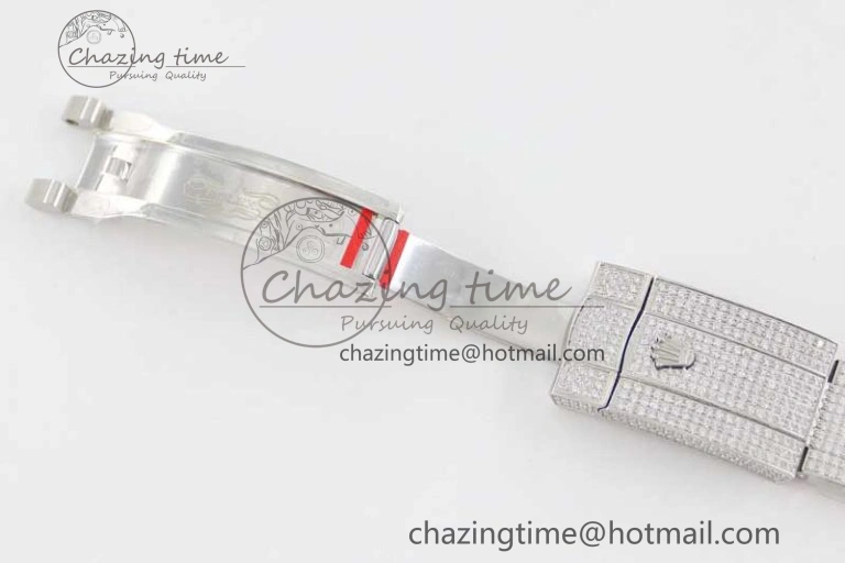 Datejust 41 SS Full Diamonds TWF 1:1 Best Edition Arabic Markers Dial on Bracelet A2824