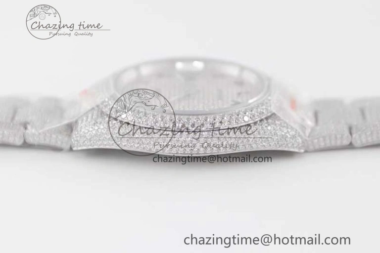 Datejust 41 SS Full Diamonds TWF 1:1 Best Edition Arabic Markers Dial on Bracelet A2824